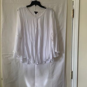 White  Rayon/Polyester Blouse